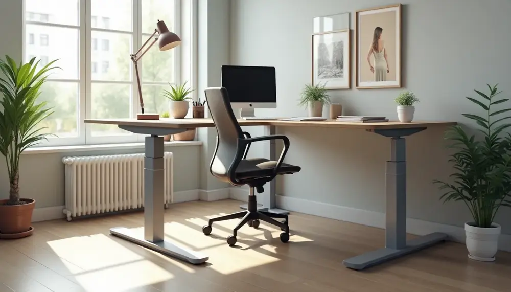 Höhenverstellbarer Schreibtisch in Lform: Flexibilität für Ihr Büro