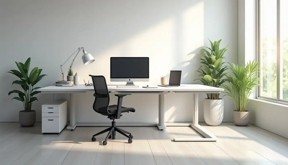 Höhenverstellbarer Schreibtisch um die Ecke: Mehr Platz und Flexibilität fürs Büro